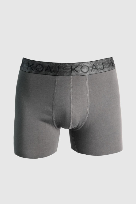 Bóxer midway brief-largo gris oscuro con cintura estampada