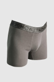Bóxer midway brief-largo gris oscuro con cintura estampada