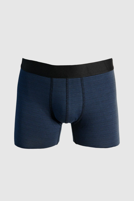 Bóxer midway brief-largo azul oscuro con diseños de rayas