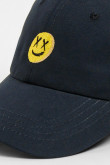 Cachucha azul intensa beisbolera con carita feliz amarilla