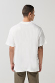 Camiseta manga corta crema oversize con estampados