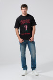 Camiseta negra de AC/DC en algodón manga corta