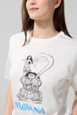 Camiseta crema manga corta con diseño de Moana