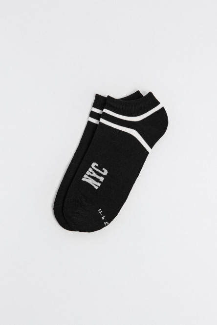 Medias tobilleras unicolores con arte college y rayas