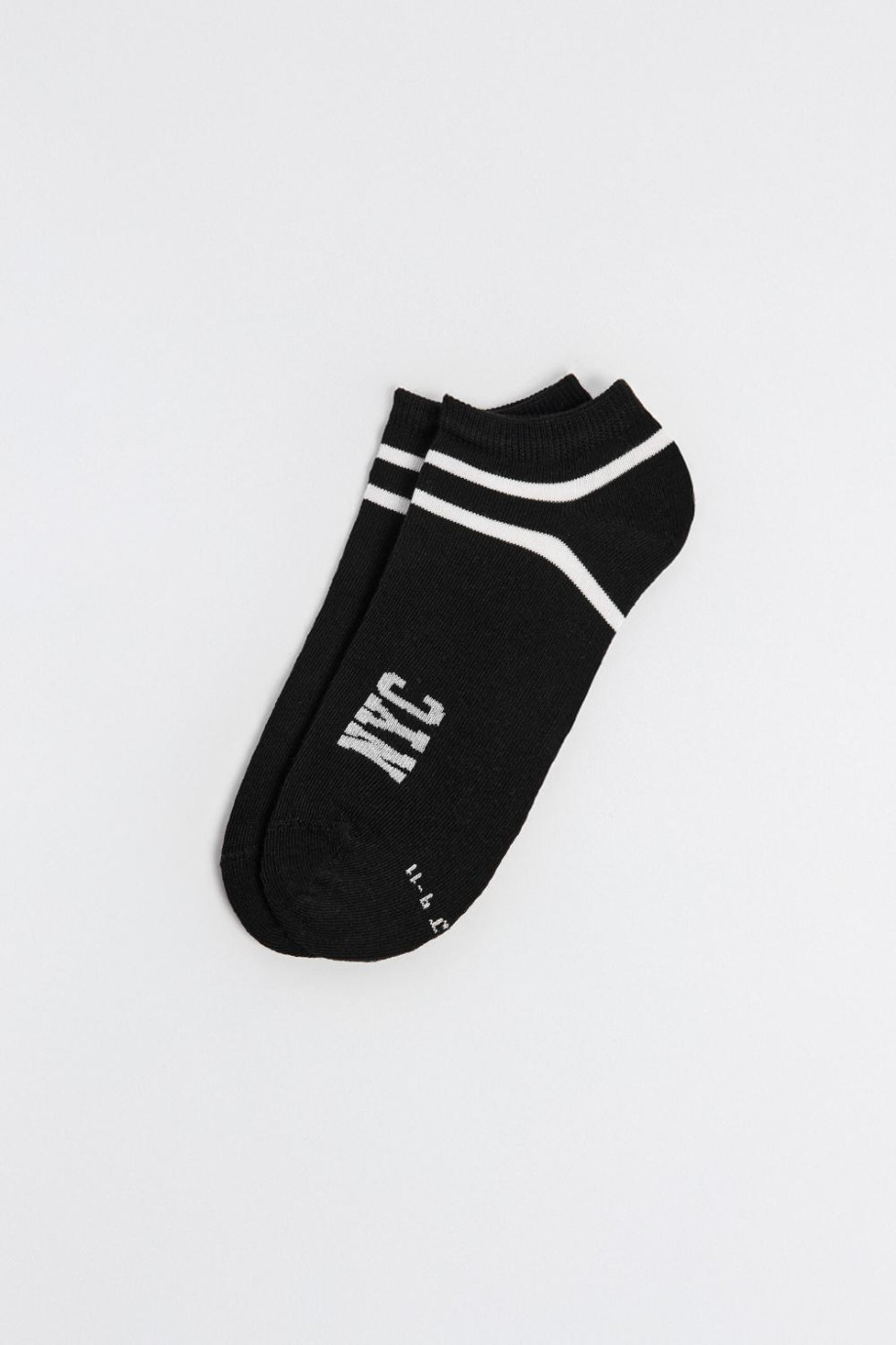 Medias tobilleras unicolores con arte college y rayas