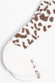 Medias unicolores tobilleras con arte de animal print