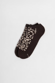 Medias unicolores tobilleras con arte de animal print