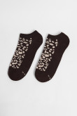 Medias unicolores tobilleras con arte de animal print