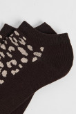 Medias unicolores tobilleras con arte de animal print