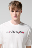 Camiseta manga corta crema con diseño de Squid Game