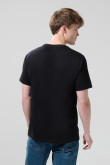 Camiseta en algodón negra con manga corta y arte college