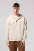 Buzo kaki oversize perchado con cremallera y capota