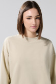 Buzo cuello redondo perchado unicolor oversize
