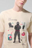 Camiseta de Squid Game kaki clara con manga corta