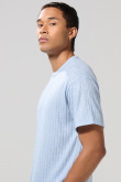 Camiseta manga corta oversize unicolor con texturas de canal