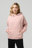 Buzo oversize perchado rosado con capota y bolsillo