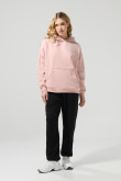 Buzo oversize perchado rosado con capota y bolsillo