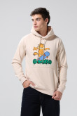 Buzo con capota kaki claro y estampado de Garfield