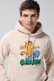 Buzo con capota kaki claro y estampado de Garfield
