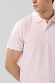 Camiseta polo unicolor con aberturas y manga corta