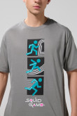 Camiseta gris intensa manga corta de Squid Game