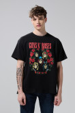 Camiseta oversize de Guns N´ Roses negra manga corta