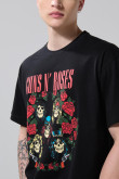 Camiseta oversize de Guns N´ Roses negra manga corta