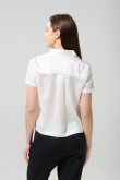 BLUSA UNICOLOR/SATEEN CAMISERA MANGA CORTA