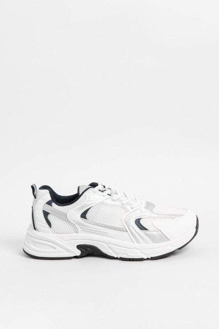 Tenis unicolores de plataforma deportivos con contrastes