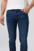 Jean tiro bajo skinny ceñido azul oscuro con bolsillos