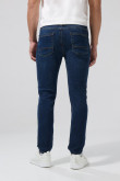 Jean tiro bajo skinny ceñido azul oscuro con bolsillos