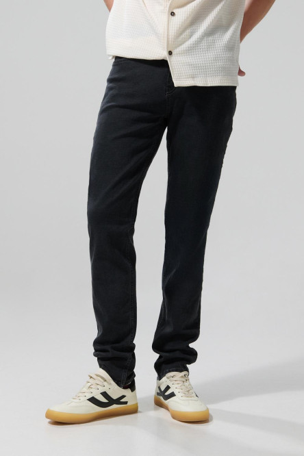 Jean tiro bajo slim gris oscuro con bolsillos funcionales