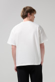 Camiseta oversize unicolor en algodón cuello redondo