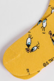 Medias amarillas cortas con diseño de Looney Tunes
