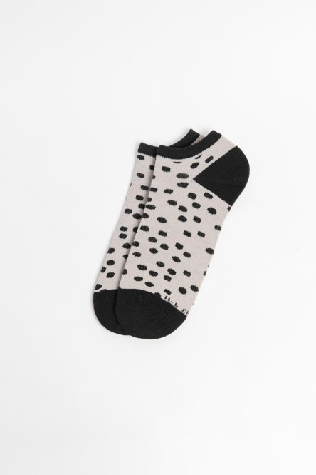 Medias tobilleras unicolores con contrastes y puntos