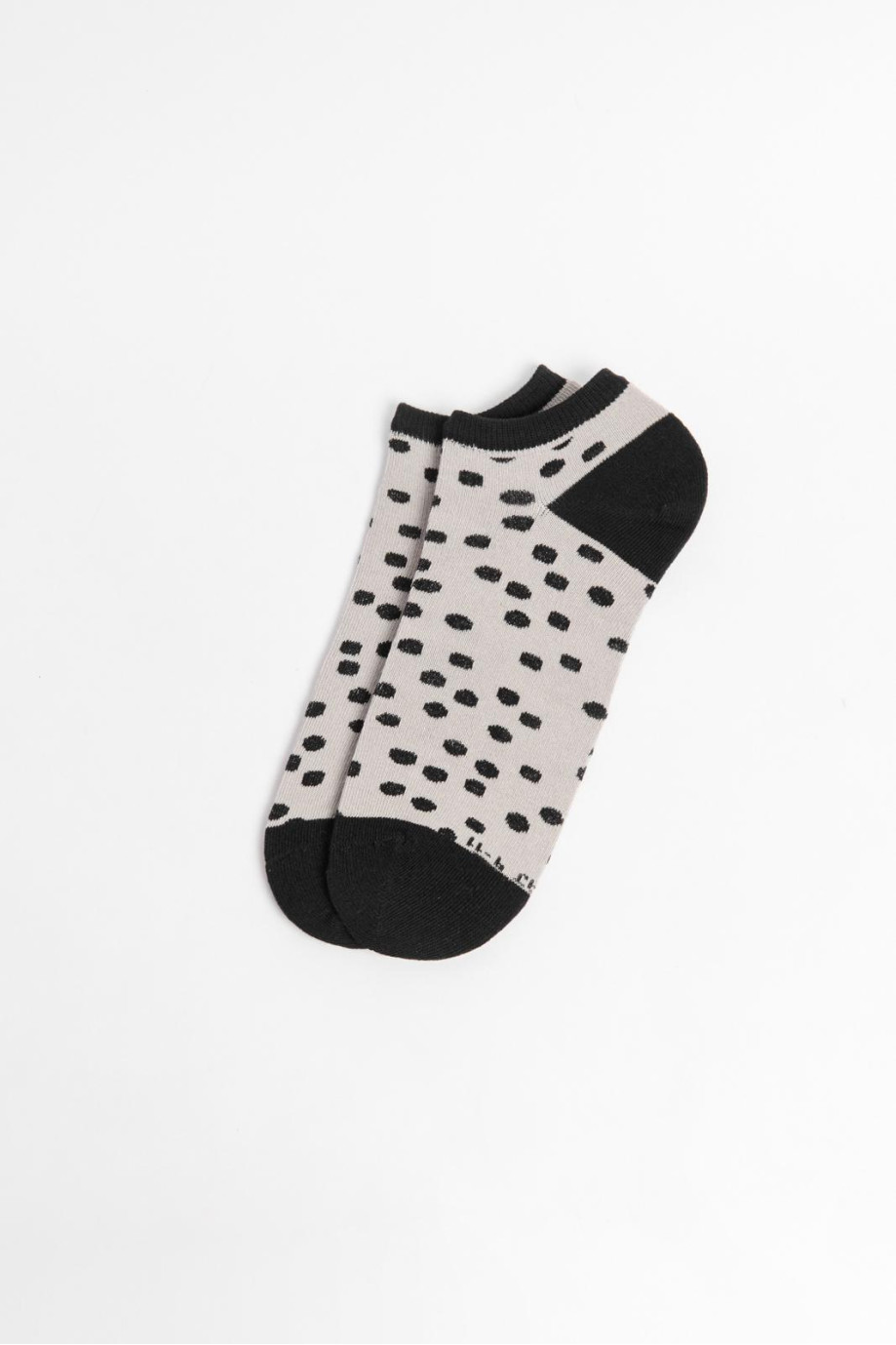 Medias tobilleras unicolores con contrastes y puntos