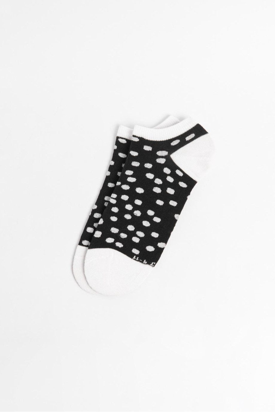 Medias tobilleras unicolores con contrastes y puntos