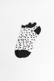 Medias tobilleras unicolores con contrastes y puntos