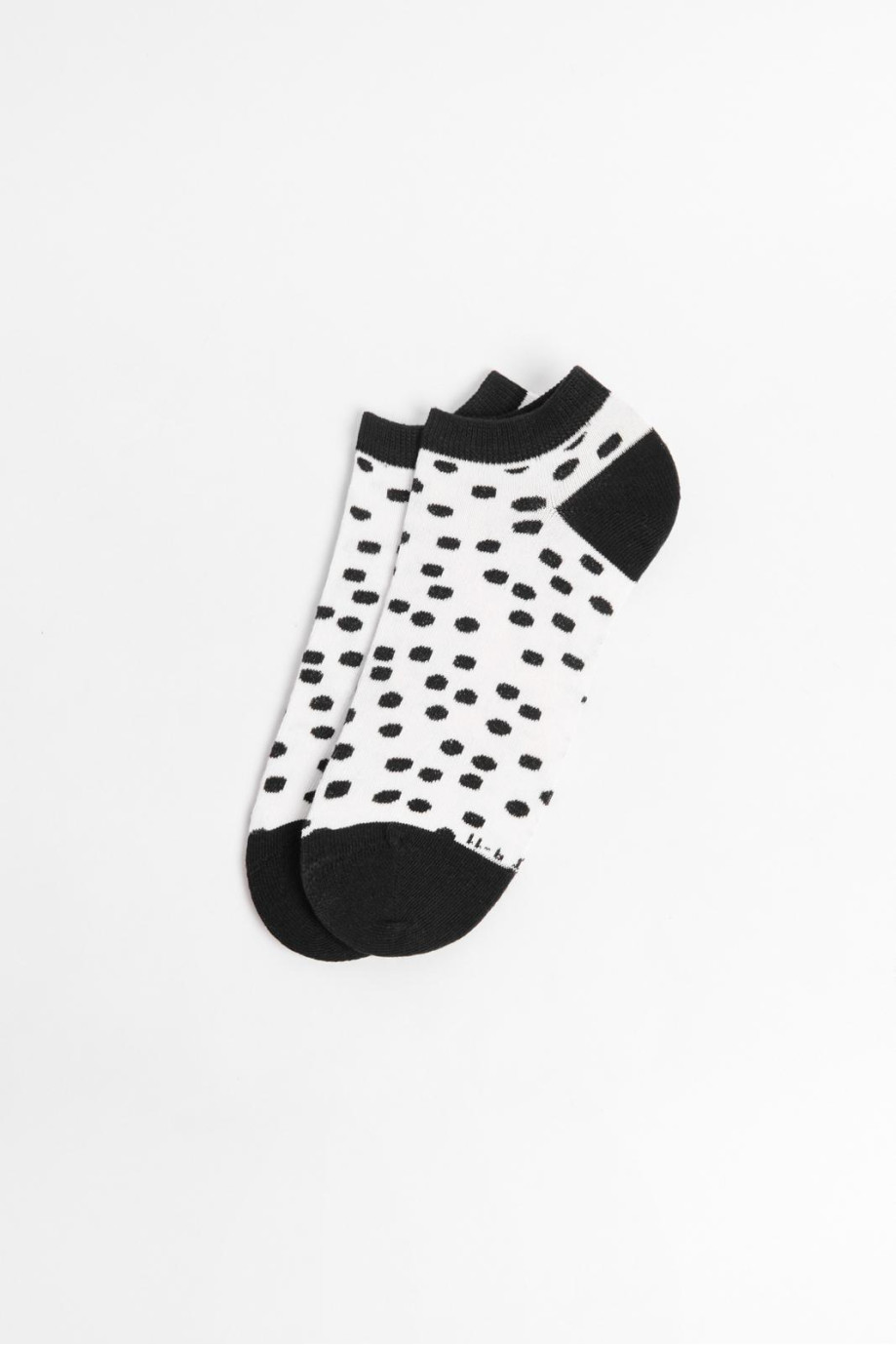 Medias tobilleras unicolores con contrastes y puntos