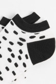 Medias tobilleras unicolores con contrastes y puntos