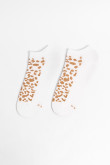 Medias unicolores tobilleras con diseño de animal print