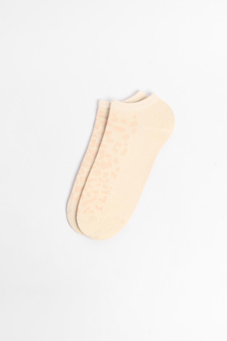 Medias unicolores tobilleras con diseño de animal print