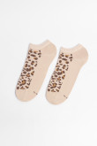 Medias unicolores tobilleras con diseño de animal print