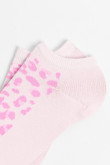 Medias unicolores tobilleras con diseño de animal print