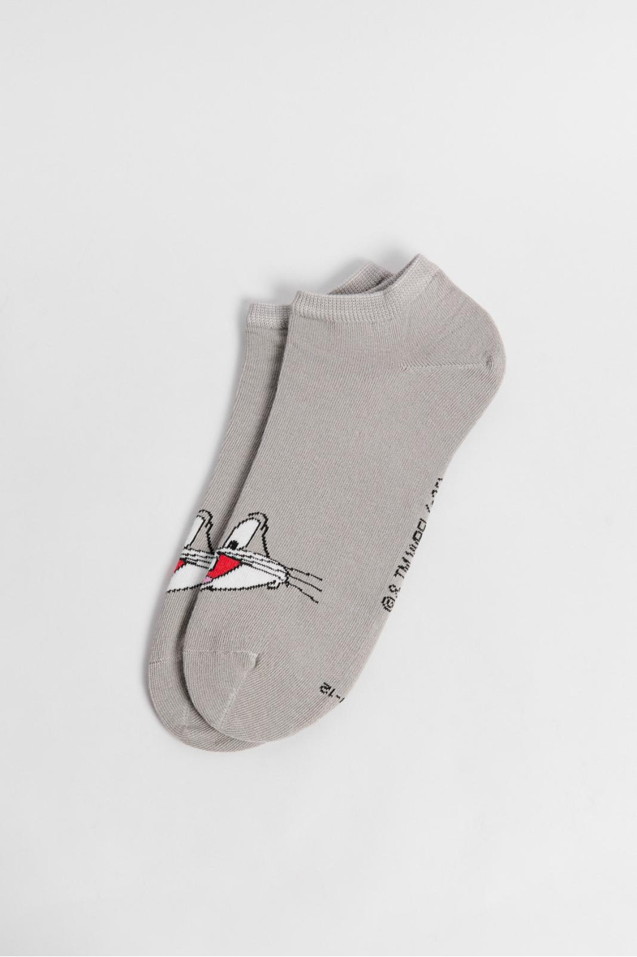 Medias grises tobilleras con diseño de Looney Tunes