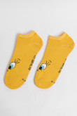 Medias tobilleras amarillas con diseño de Looney Tunes