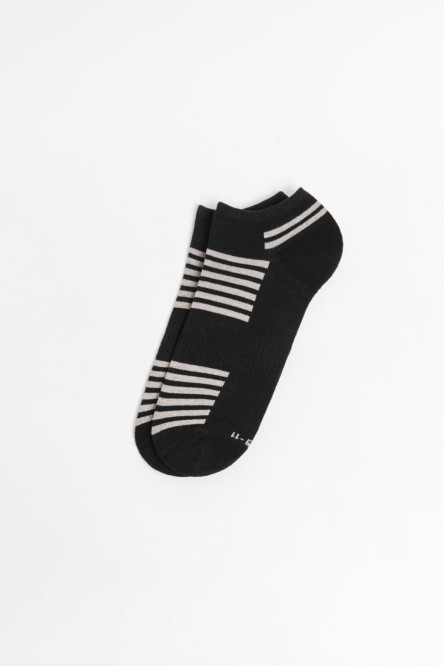Medias unicolores tobilleras con rayas localizadas