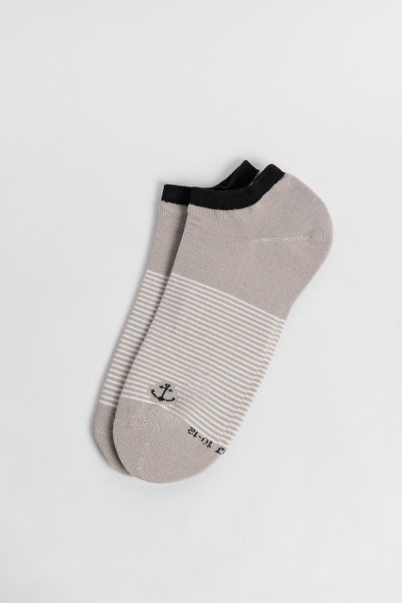 Medias tobilleras unicolores a rayas con diseño de ancla