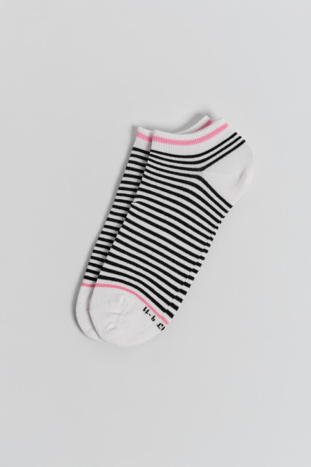 Medias a rayas unicolores tobilleras en algodón