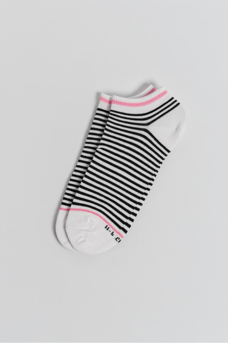 Medias a rayas unicolores tobilleras en algodón